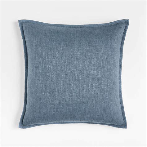 Blue 20x20 Square Laundered Linen Decorative Throw Pillow With Feather Down Insert Reviews