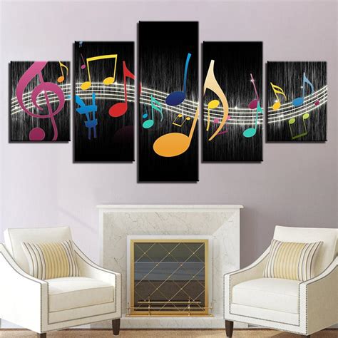 Musical Notes 5 Panel Canvas Print Wall Art | GotItHere.com