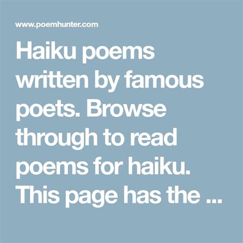 Haiku Poems - Best Poems For Haiku | Haiku poems, Poems, Haiku