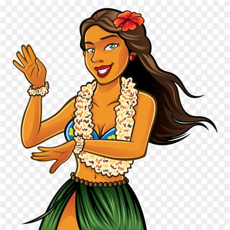 Hula Dancer Cartoon On Transparent Background PNG Similar PNG