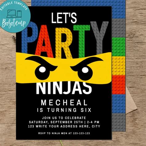 Lego Ninjago Zay Birthday Invitation Fantastic Invite Atelier Yuwa