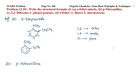 Write The Structural Formula Of O Ethyl Anisole P Nitroaniline 2 3