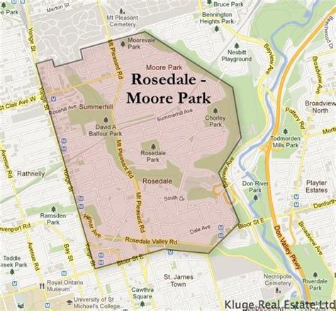 Rosedale Moore Park Toronto map - Map of Rosedale Moore Park Toronto (Canada)