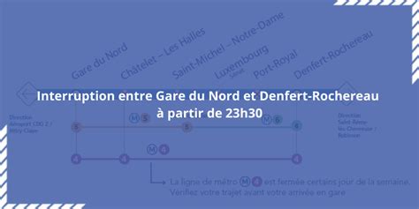 Interruption entre Gare du Nord et Denfert Rochereau à partir de 23h30