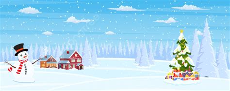 Christmas Landscape Background With Snow And Tree, Holiday, Snowy ...