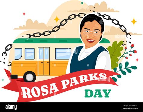 Rosa Parks Day Vector Illustration With The First Lady Of Civil Rights