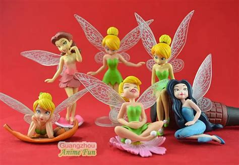 50 Set Lot 6pcs Set Tinkerbell Toys Fairy Adorable Tinker Bell Doll