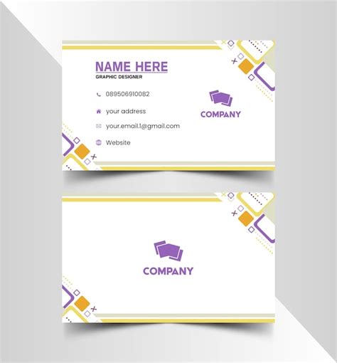 Tarjeta De Visita Para Una Empresa Con Un Fondo Morado Y Amarillo