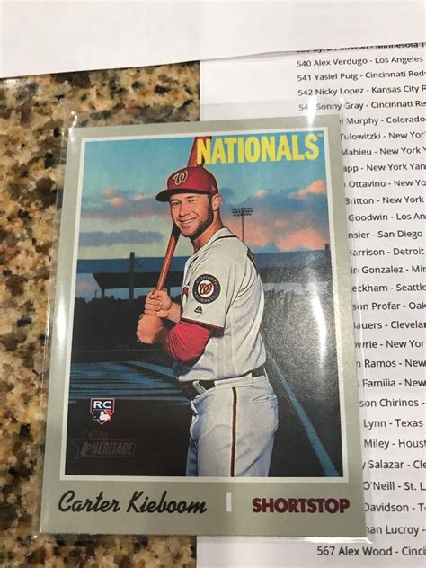 2019 Topps Heritage High Number Base 523 Carter Kieboom RC Washington