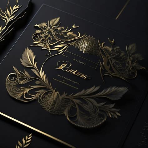 Premium AI Image Elegant And Luxury Embossed Gold Foil Logo Mockup On