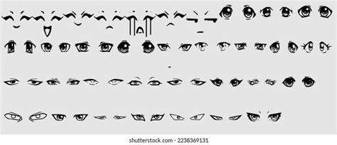 Black White Anime Eyes Stock Vector (Royalty Free) 2238369131 | Shutterstock