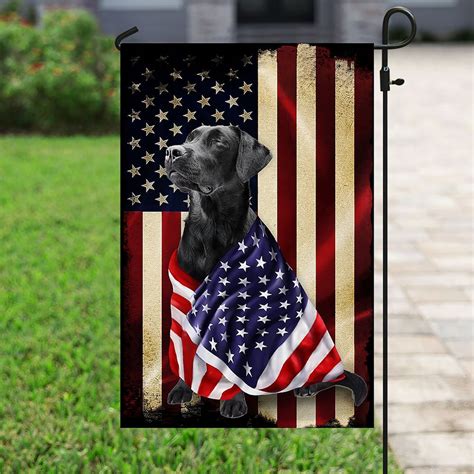 Black Labrador Retriever American Patriot Flag Garden Flags Etsy