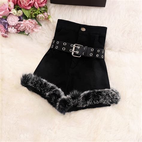 Long Legs And High Waist Fur Shorts Cjdropshipping