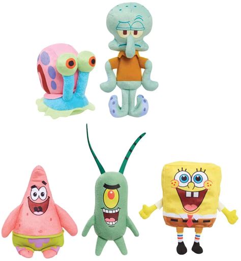 Spongebob Squarepants Bikini Bottom Buddies Sb Patrick Squidward Gary Plankton Set Of 5 Plush