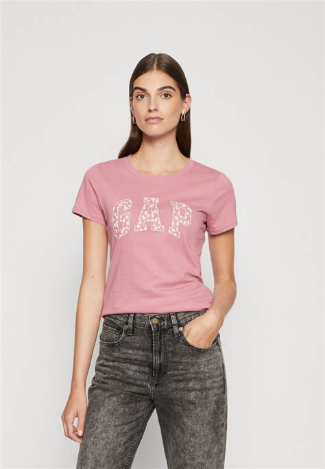 Gap Logo Classic Tee Print T Shirt Rosetta Pink Light Pink Zalando Ie