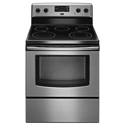 Maytag 30 In Smooth Surface Freestanding 5 Element 53 Cu Ft Electric Range Stainless Steel At