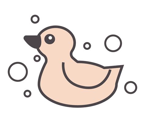 Rubber Duck For Bathing Duckling With Bubbles Vector 19500934 Vector