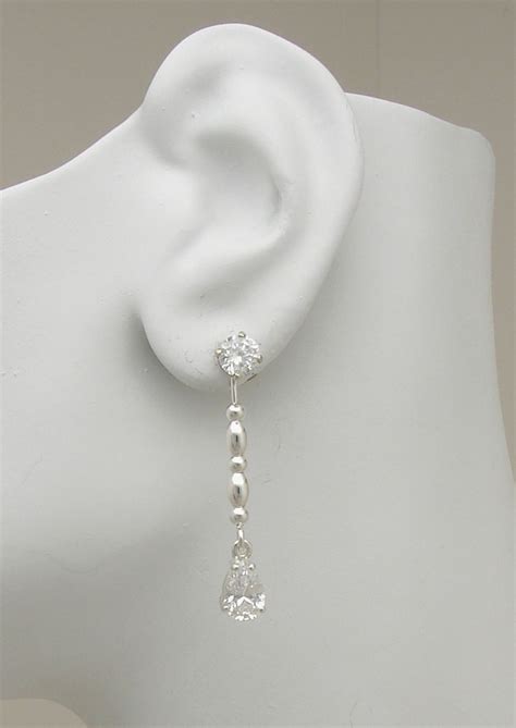 Earring Jackets For Studs Diamond Jackets Dangle Drop Ear Etsy