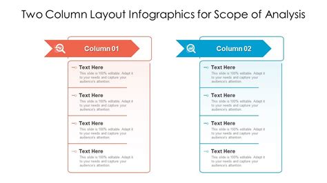 Two Column Layout Infographics For Scope Of Analysis Ppt Powerpoint Presentation Outline