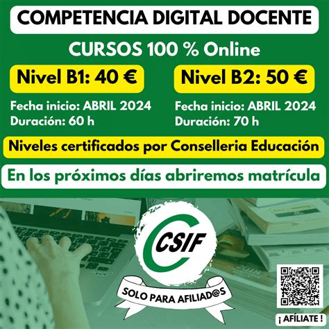 Csif Cursos Csif Para Obtener Los Niveles B Y B En Competencia