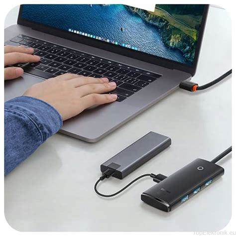 Szybki HUB Adapter USB 3 0 Rozdzielacz Na 4 Porty USB 25cm Czarny 5Gbps