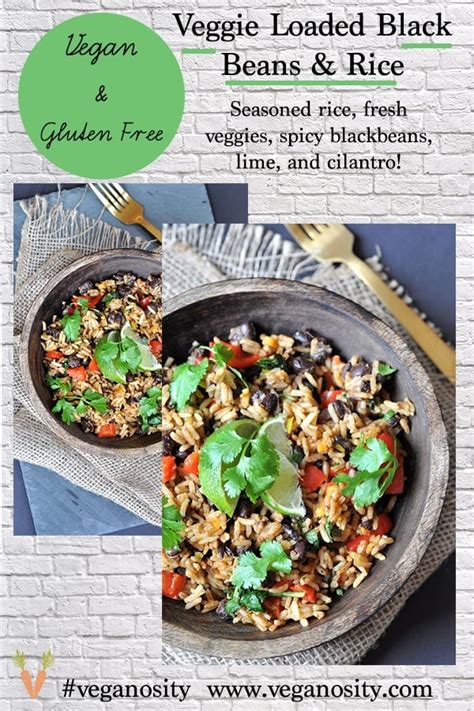 Easy Veggie Loaded Black Beans And Rice Veganosity