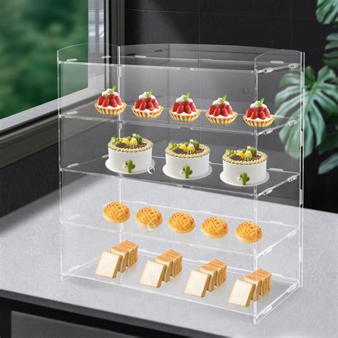 Acrylic Display Case Bakery Pastry Display Case 4 Tier Showcase