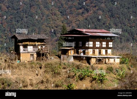 Bhutan Punakha Metshina Farmhouse Stock Photo Alamy