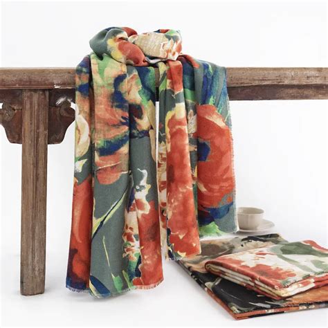 Fashion Trend Imitation Cashmere Women S Scarf Printed Elegant Chinese