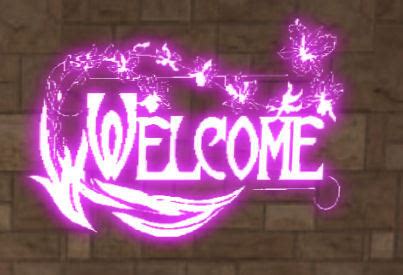 Second Life Marketplace - welcome neon sign pink