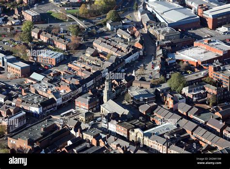 aerial view of Pontefract town centre, West Yorkshire Stock Photo - Alamy