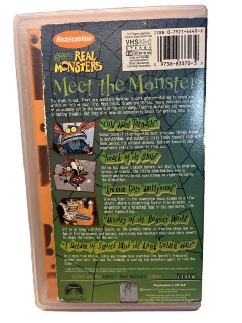 Aaahh Real Monsters Meet The Monsters Nicktoons Vhs Nickelodeon