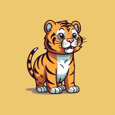 Premium Vector King Cat Tiger Cartoon Vector Illustration Aggressive