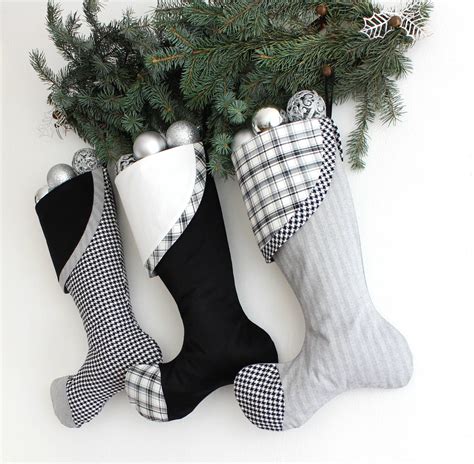 Christmas Stocking-Black&White with a Little Grey Christmas | Etsy