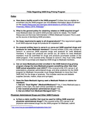 Fillable Online FAQs Regarding 340B Drug Pricing Program Fax Email