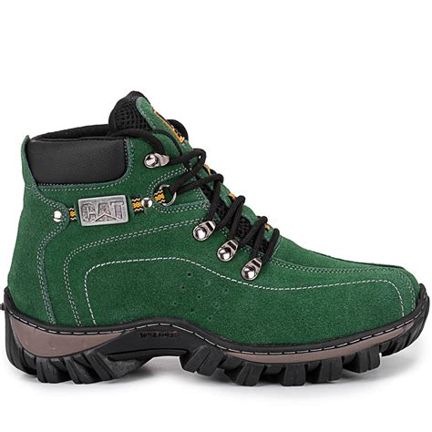 Bota Botina Coturno Masculino Adventure Caminhada Caterpillar Em Couro