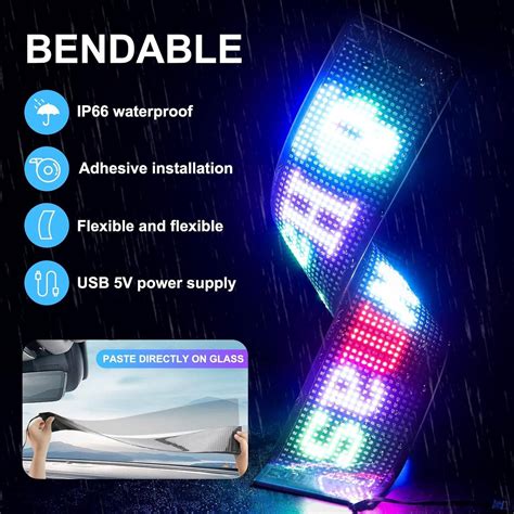 Programmable Led Sign, Scrolling Message Led Shop Signs Flexible Digital Display Board, App ...