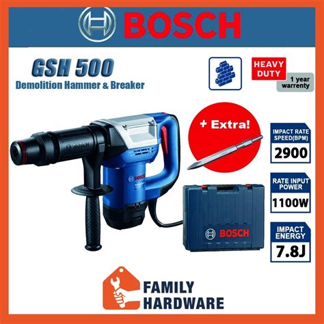 Bosch Gsh 500 Gen Ii Professional Demolition Hammer Breaker With Hex