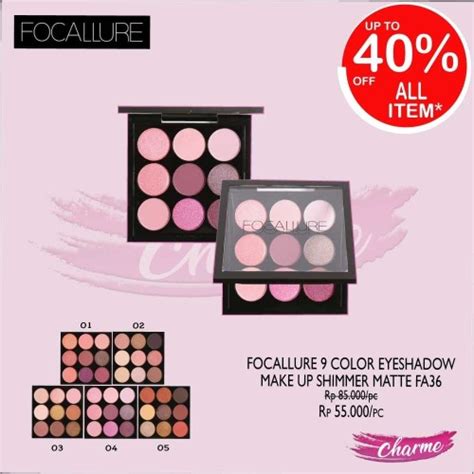 Jual READY ORI Focallure 9 Colors Eyeshadow 9 Color Shimmer Matte