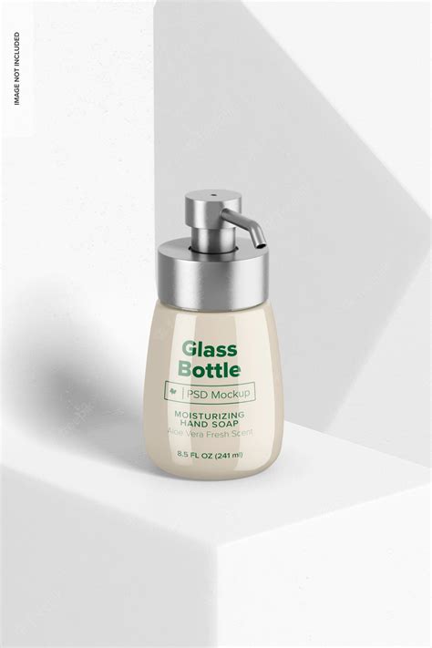 Premium PSD | 8.4 oz Glass Bottle with Pump Mockup