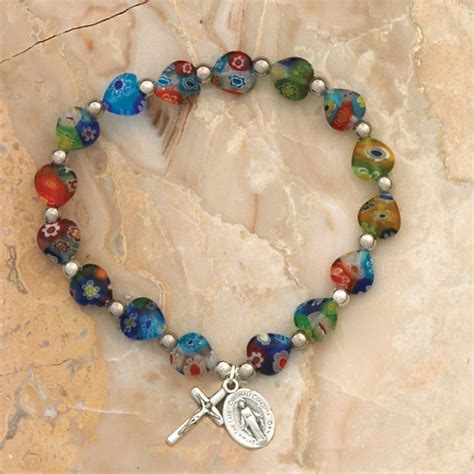 Heart Shaped Bead Stretch Bracelet - Holy Family Books & Gifts