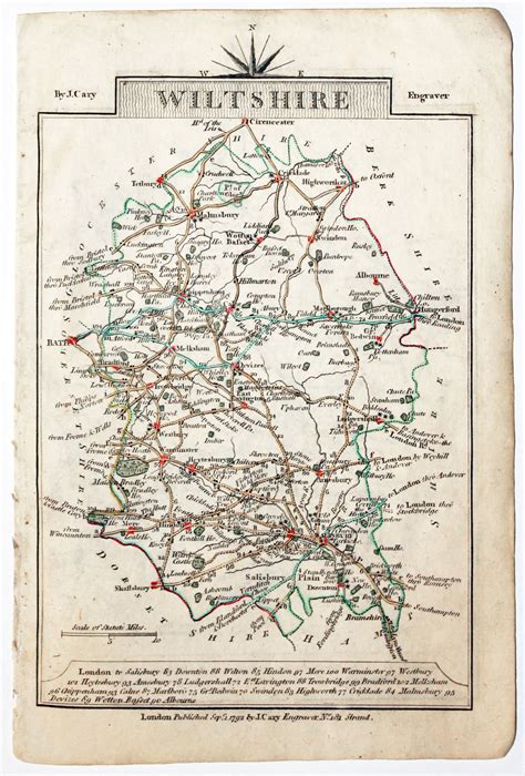 Original Antique Maps And Plans Of Wiltshire