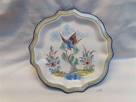 Ancienne Assiette En Fa Ence De Nevers Jean Montagnon D Cor Oiseau