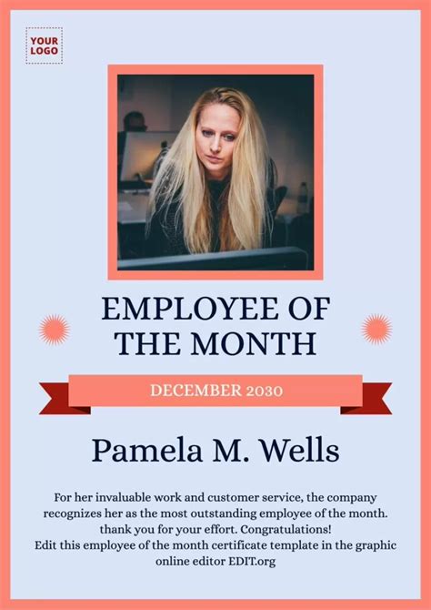 Editable Employee Of The Month Certificate Templates