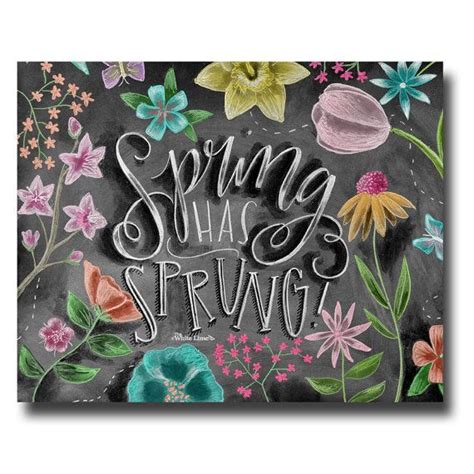 Spring Art Spring Decor Spring Print Chalkboard Art Chalk Art