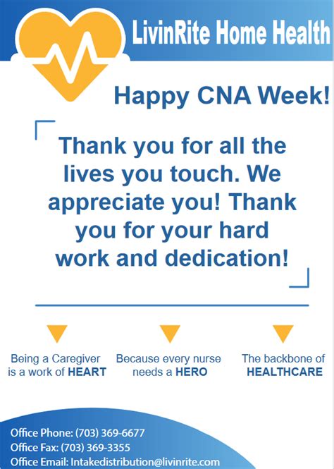 Happy Cna Week Livinrite Home Health Serving Northern Virginia