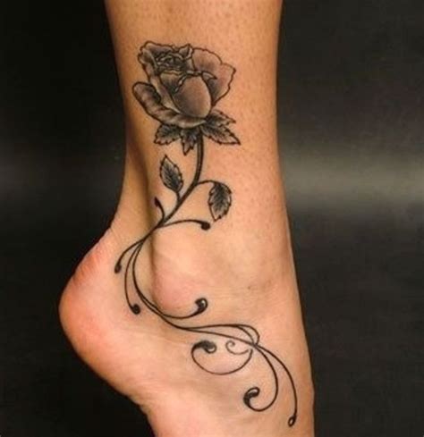 Med Tech Rose Tattoo On Ankle Rose Tattoos For