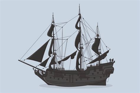 Black Pearl Ship Vector Image Illustration 551079 Illustrations