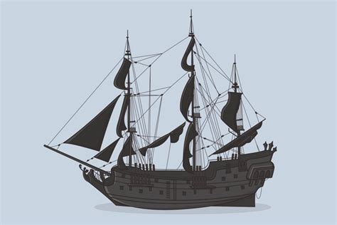 Black Pearl. Ship Vector image Illustration (551079) | Illustrations ...