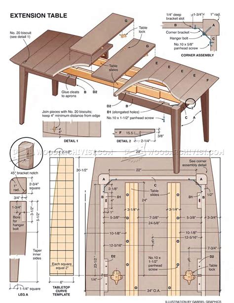 Extension Dining Table Plans • WoodArchivist